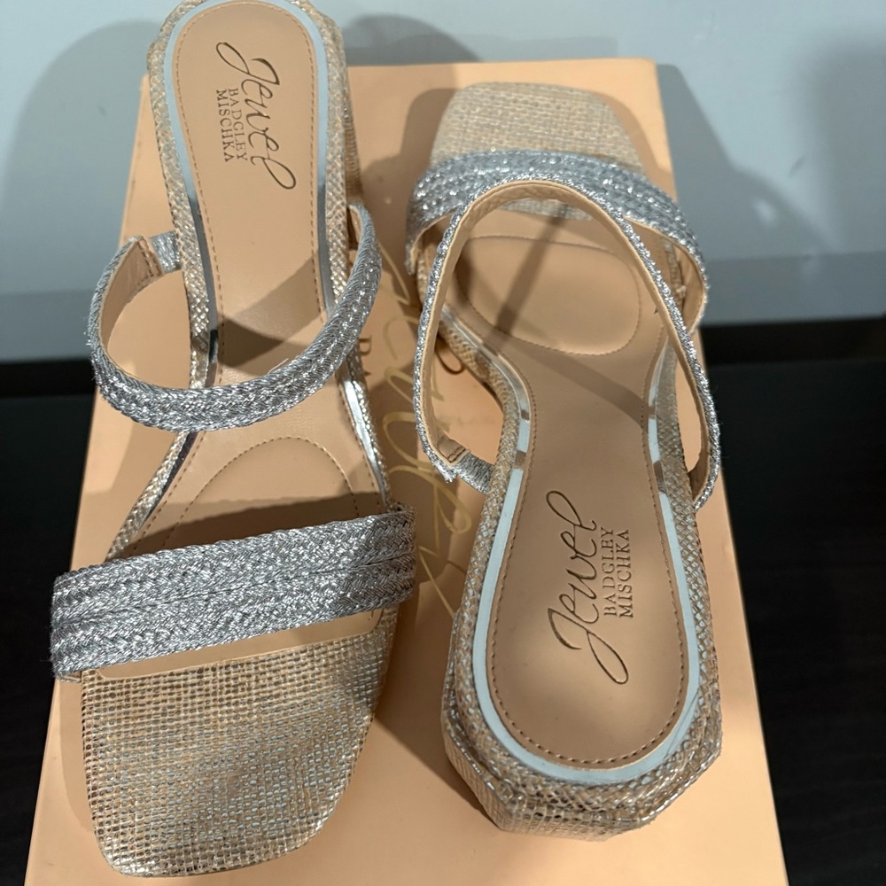 Jewel Badgley Mischka Women's Heat Sandals | color: silver | size: 8 - Picture 5 of 5